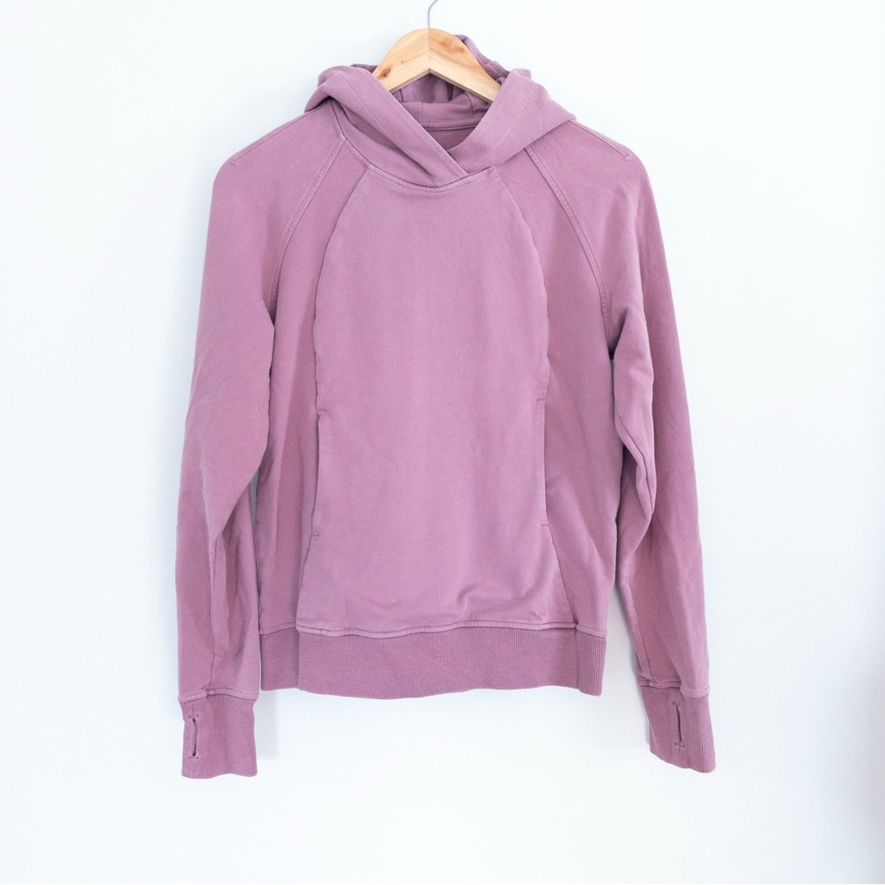 Lululemon Scuba Pullover Hoodie Sweatshirt Figue Pink Mauve Relaxed Fit Size 2 - Picture 4 of 9